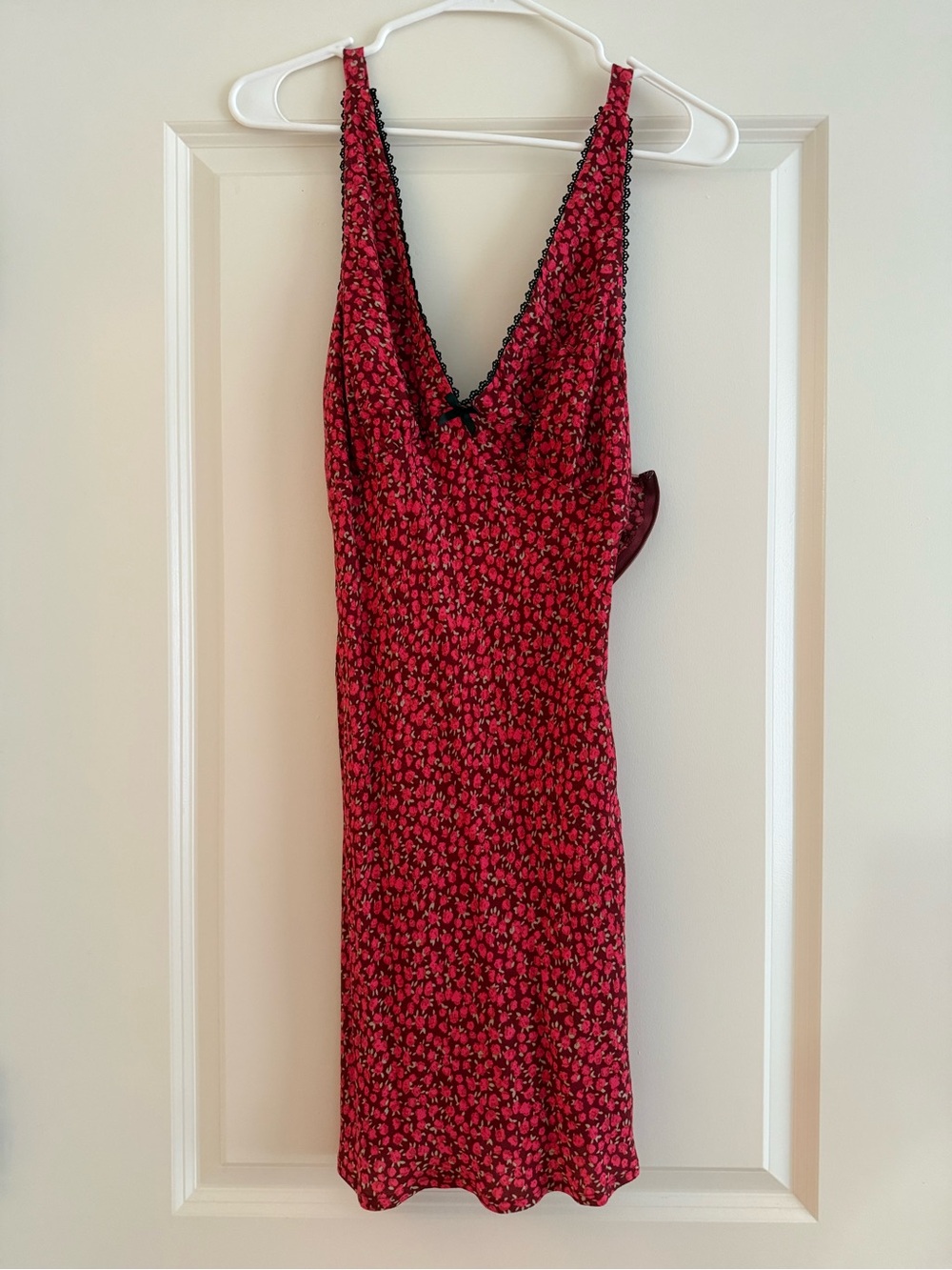 NWT Red/pink and Black Floral Slip Dress